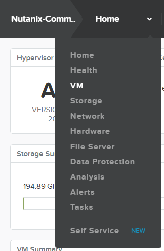 nutanix web console