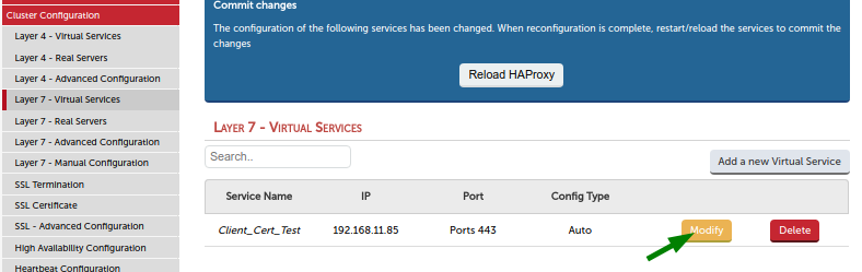 Modify virtual HAProxy serModify virtual HAProxy service