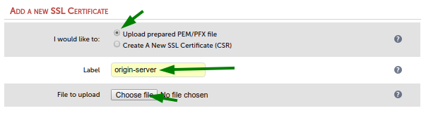 adding a new SSL certificate