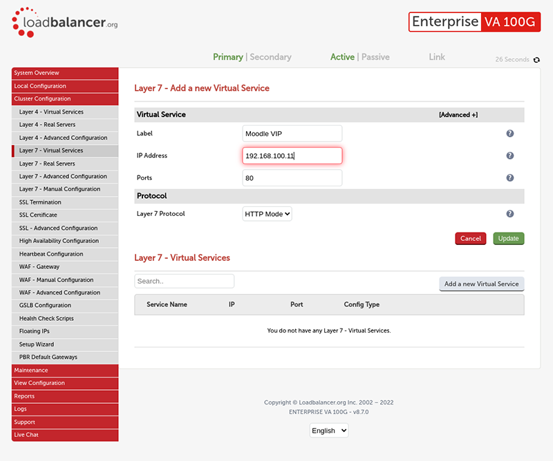 adding virtual IP to loadbalancer software