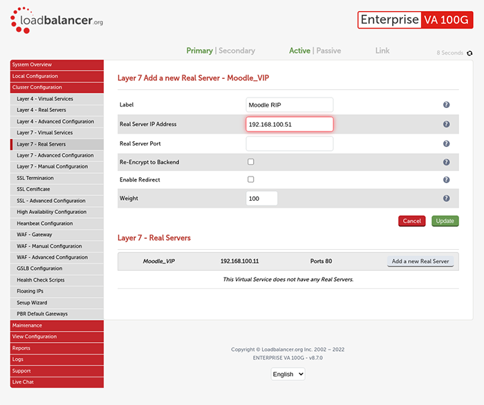 adding real IP (rip) to loadbalancer software