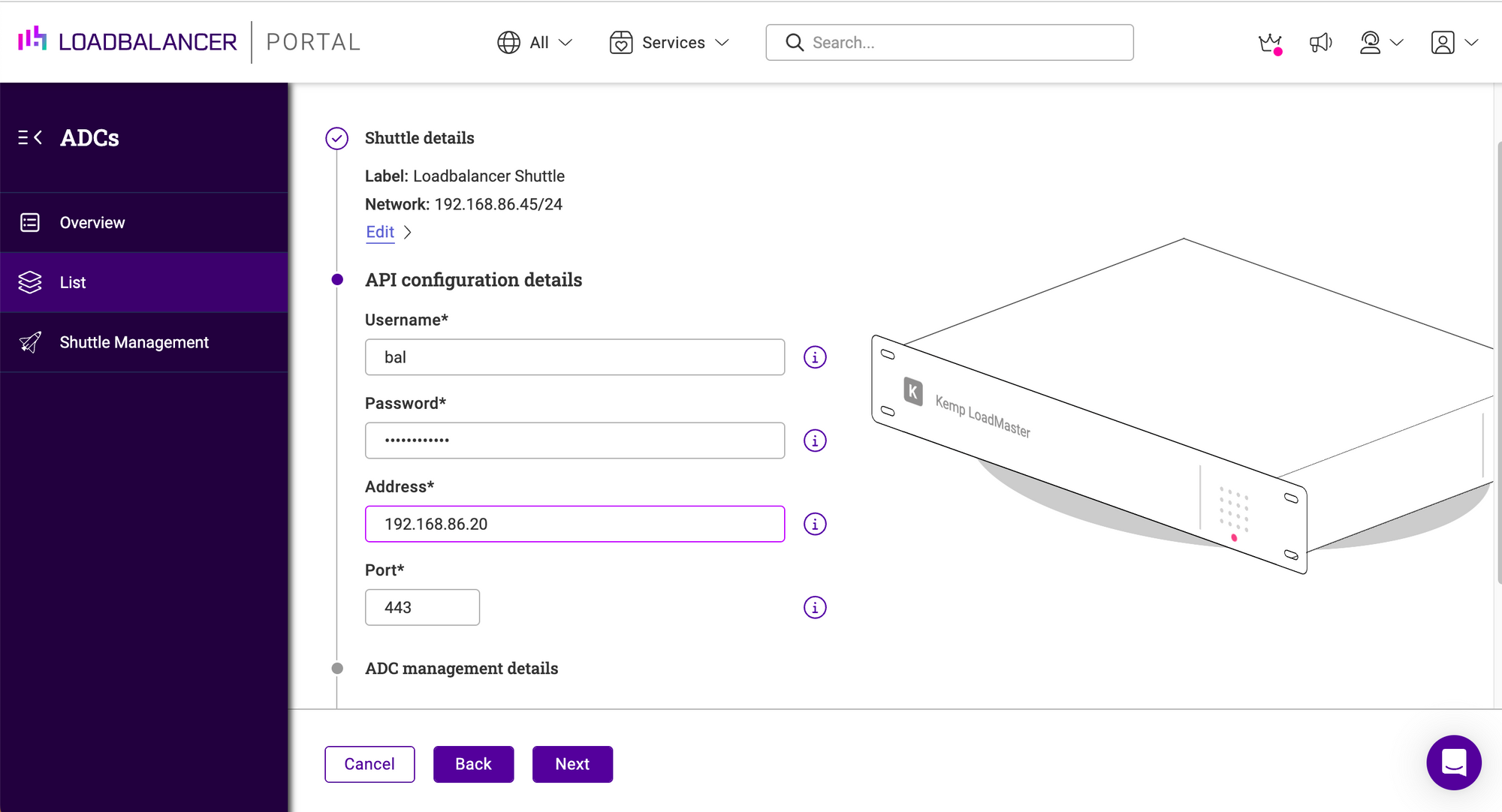 How do you connect your Kemp LoadMaster to the ADC Portal?