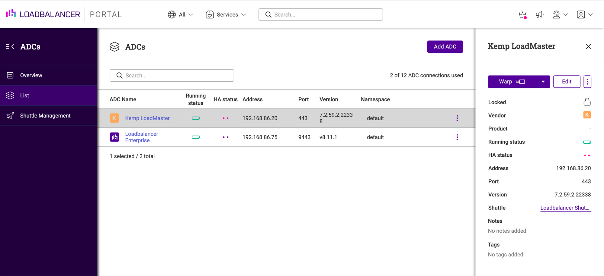 How do you connect your Kemp LoadMaster to the ADC Portal?