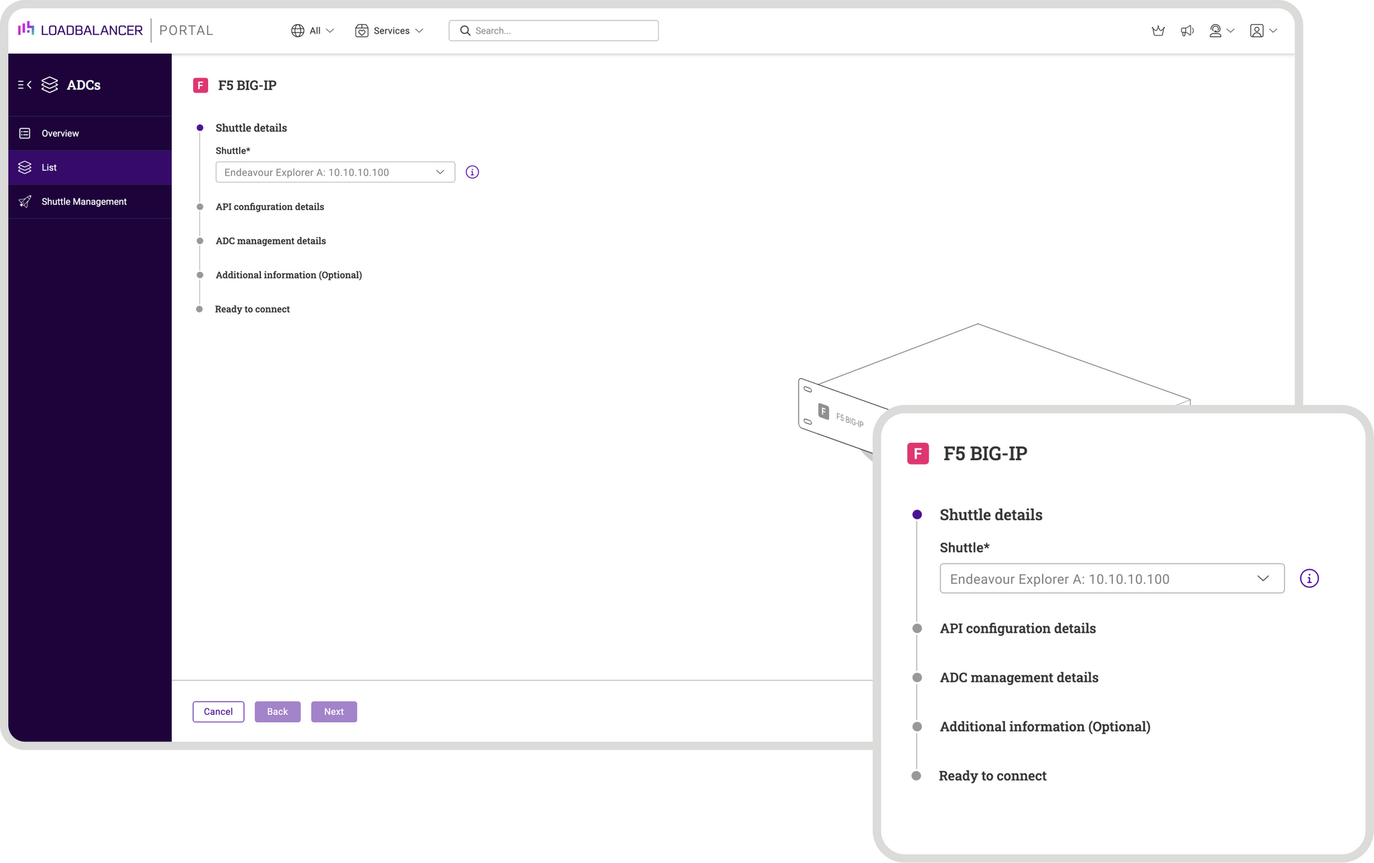 How to set up and manage an F5 in the ADC Portal