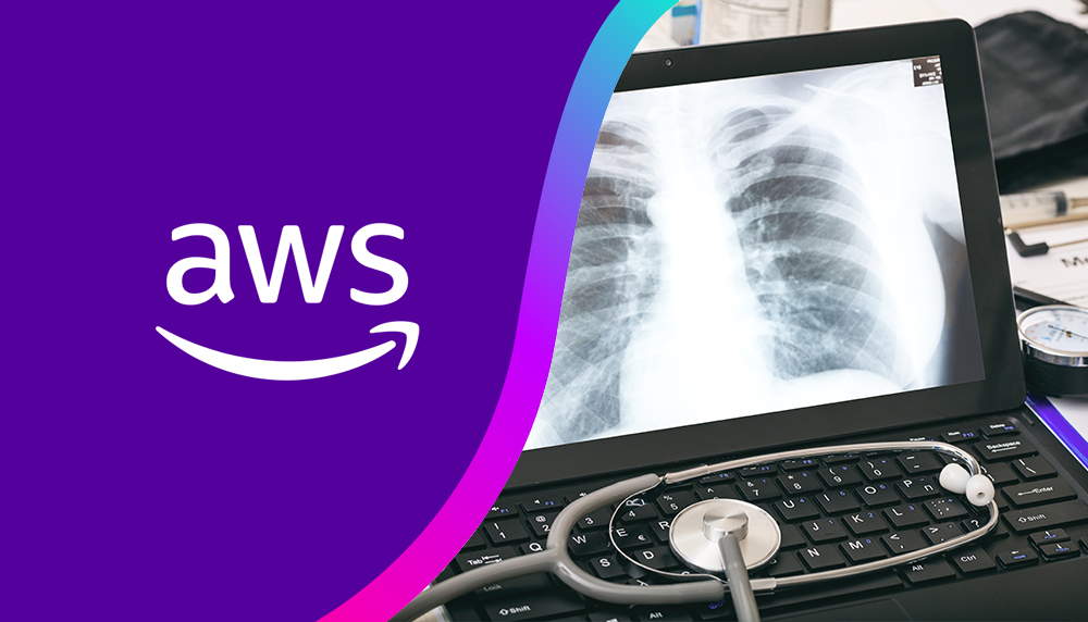 xray viewed on laptop with aws logo