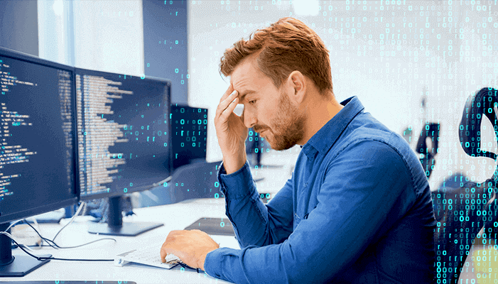 Young Professional Developer In Modern Tech Office Disgruntled With Ongoing It Problem